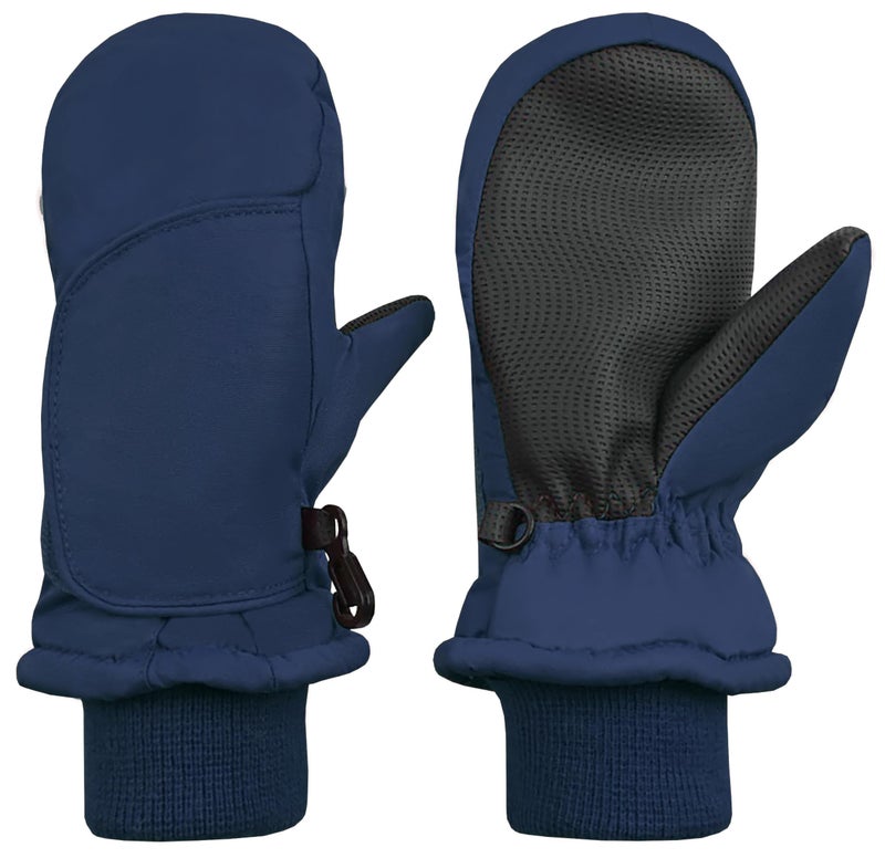 N'Ice Caps Kids Waterproof Snow Mittens Cold Weather Thinsulate Insulated (Navy Black, 2-3 Years) - Image 1